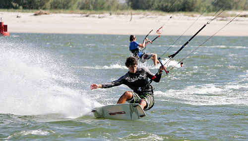 Boreen Point residents are concerned an influx of kite surfers is creating a danger to swimmers, particularly children, in Lake Cootharaba. Boreen Point residents are concerned an influx of kite surfers is creating a danger to swimmers, particularly children, in Lake Cootharaba.